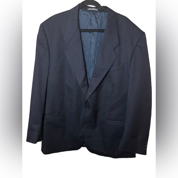 Yves Saint Laurent Wool Pinstripe Blazer Size 36R Navy